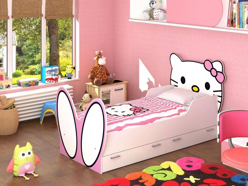 кровать hello kitty! с бязевым матрацем в Барнауле