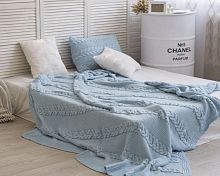 комплект плед с косами (180*220) и 2 наволочки (50*50) св. голубой в Барнауле