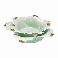 подсвечник керамический в виде цветка с золотыми лепестками flower pale green medium, 4 см в Барнауле