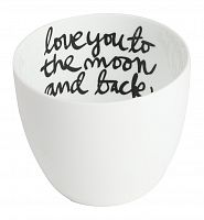 подсвечник белый фарфоровый с надписью внутри love you to the moon and back, 6,5 см в Барнауле