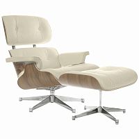 кресло eames style lounge chair & ottoman кремовое в Барнауле