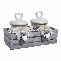 банка love с крышкой, набор 2 шт. на подставке серого цвета в Барнауле