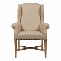 кресло мягкое с ушами french wing chair бежевое в Барнауле