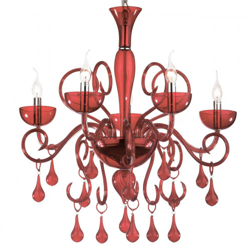 подвесная люстра ideal lux lilly sp5 rosso в Барнауле