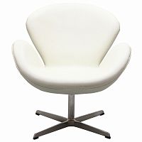 кресло swan chair экокожа белое в Барнауле