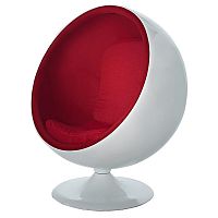 кресло-шар eero ball chair бело-красное в Барнауле