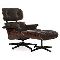 кресло eames style lounge chair палисандр коричневое в Барнауле