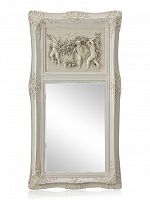 зеркало настенное прямоугольное в высокой белой раме францини distressed chalk white в Барнауле