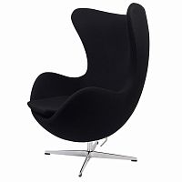 кресло arne jacobsen style egg chair черное в Барнауле