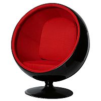 кресло eero ball chair черно-красное в Барнауле