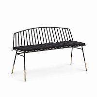 siena bench 120 черный металл черная ткань от la forma (ex julia grup) в Барнауле