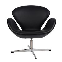 кресло arne jacobsen style swan chair черное в Барнауле