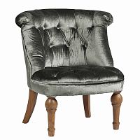 кресло sophie tufted slipper chair микровелюр серое в Барнауле