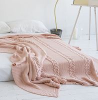 комплект плед с косами (180*220) и 2 наволочки (50*50) св. персик в Барнауле