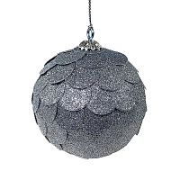 шар новогодний серебряный с блестящими чешуйками paper ball, 10 см в Барнауле
