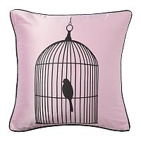 подушка с птичкой в клетке birdie in a cage pink в Барнауле