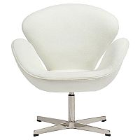 кресло swan chair кашемир белое в Барнауле