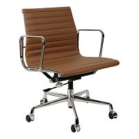 кресло eames style коричневая кожа в Барнауле