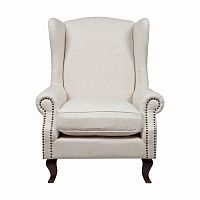 кресло collins wingback chair кремовая ткань в Барнауле