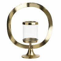 подсвечник золотой декоративный со стеклом круг gold circle, 38 см в Барнауле