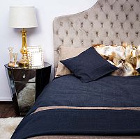 покрывало natalie на двуспальную кровать тёмно-синее в Барнауле