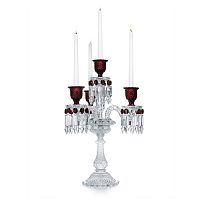 канделябр хрустальный с красными вставками на 4 свечи baccarat 3+1 от delight collection, 60 см в Барнауле