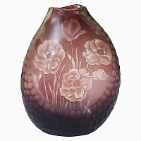ваза стеклянная bordo (бело-бордовая) в Барнауле