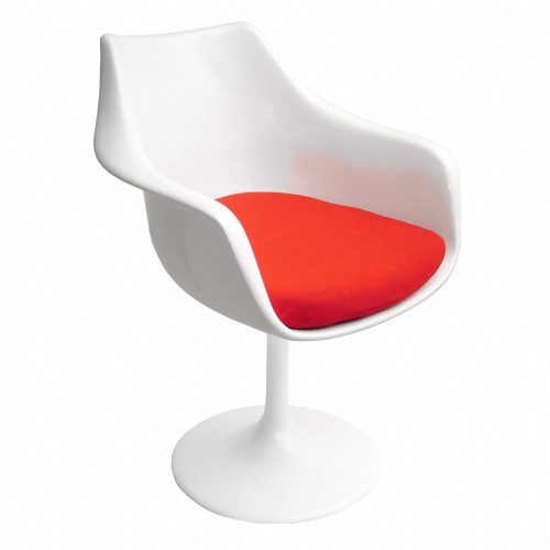 кресло tulip armchair бело-красное шерсть в Барнауле