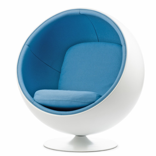 кресло ball chair бело-синее в Барнауле