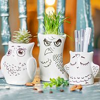 горшки для растений eco совы, 3 шт в Барнауле