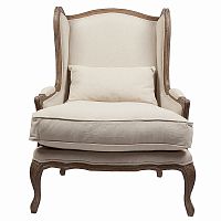 кресло мягкое с ушами lorraine chair with burlap бежевое в Барнауле