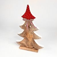 украшение новогоднее большое ель деревянная красная в горошек love tree, 42х27х5 см в Барнауле