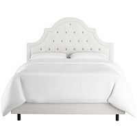 кровать двуспальная 180х200 белая с каретной стяжкой harvey tufted white в Барнауле