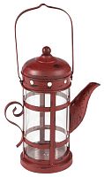 подсвечник-фонарь красный в виде чайника с ручкой old kettle, 27 см в Барнауле
