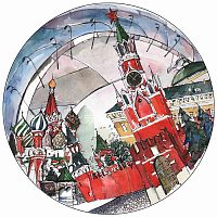 тарелка сувенирная спасская башня в Барнауле