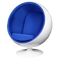 кресло eero ball chair синее с белым в Барнауле