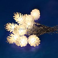 светодиодная гирлянда «шишки» 280см белая (09582) uniel uld-s0280-020/dta warm white ip20 pine cones в Барнауле