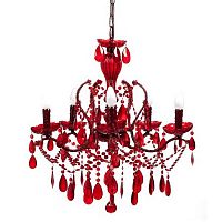 люстра 19th c. rococo iron & smoke crystal round (красная) красная в Барнауле