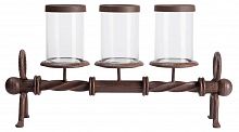 подсвечник металлический коричневый со стеклом на 3 свечи glass pillar, 51 см в Барнауле
