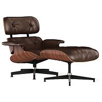 кресло lounge chair & ottoman коричневое в Барнауле