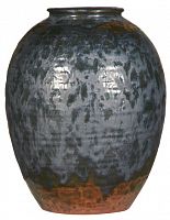 ваза керамическая объемная 32 см antiqued черная с рисунком в Барнауле