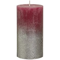 свеча большая бордовая с серебром rustic, 130х68 мм в Барнауле