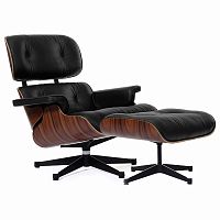 кресло eames style lounge chair & ottoman черное в Барнауле