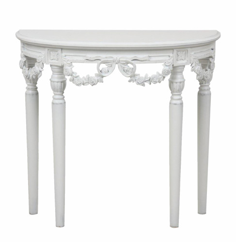 консоль полукруглая будуар с состариванием белая в Барнауле