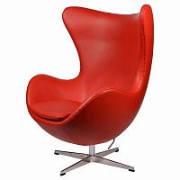 кресло arne jacobsen style egg chair красное в Барнауле