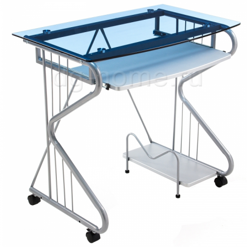 компьютерный стол gera голубой, серебро в Барнауле