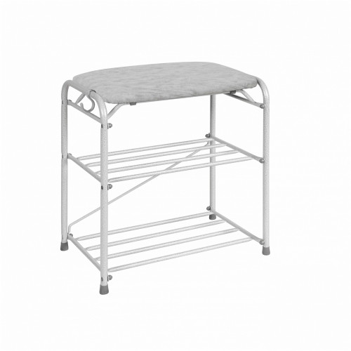 подставка для обуви зми, 3-х полочная 45 см, с сиденьем, цвет "белое серебро" в Барнауле