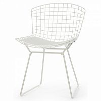 стул bertoia side кожаный standart белый в Барнауле