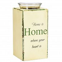 подсвечник деревянный бежевый со стеклом дом там, где сердце provence white, 18 см в Барнауле