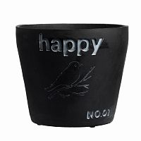 цветочный горшок happy чёрный в Барнауле